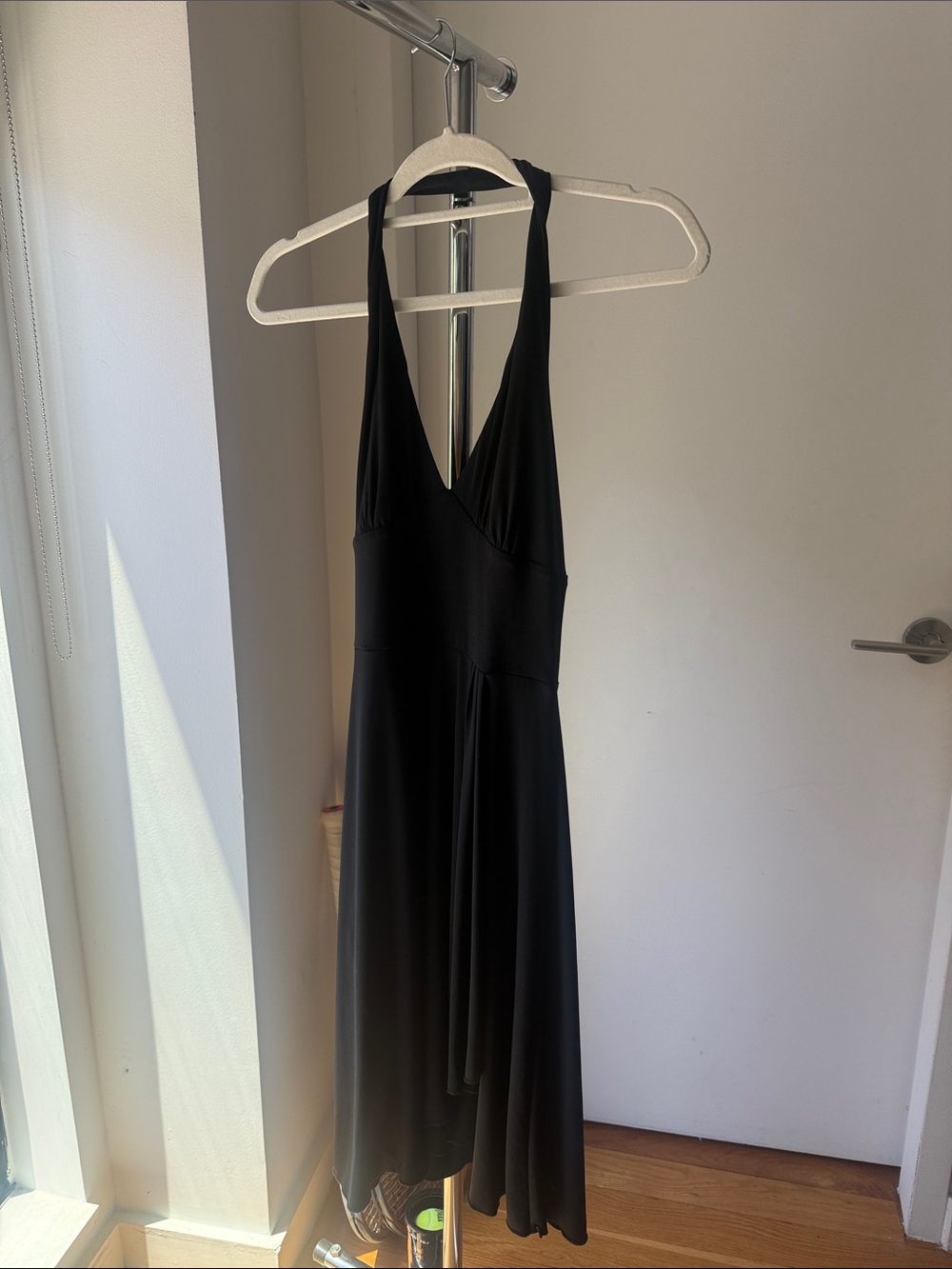 BCBG Black Backless Halter Dress